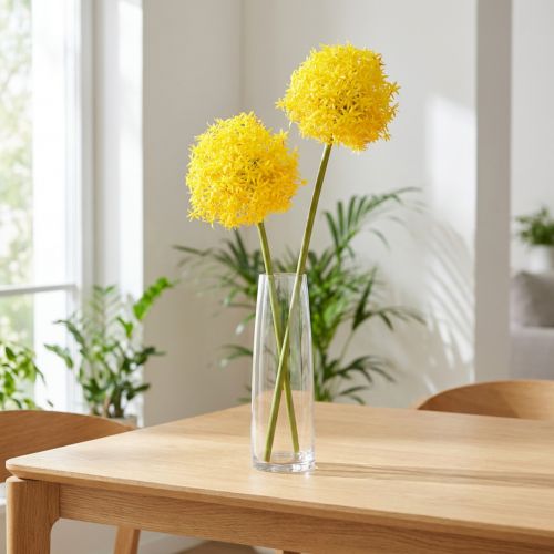Cebola Artificial Flor Amarela Allium 80cm Ø14,5cm 2pcs | Floristik24.pt