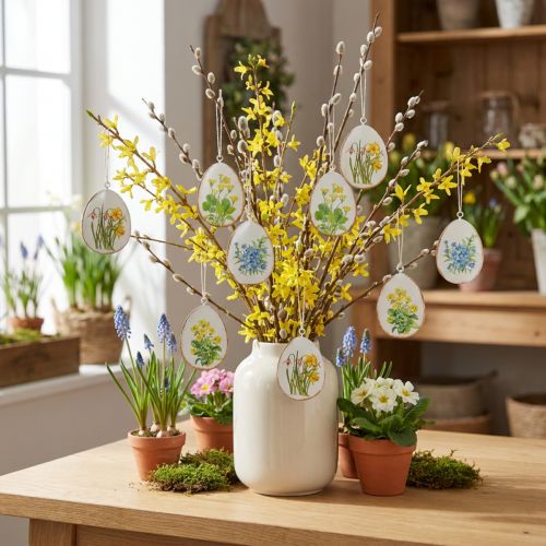Ovos de Páscoa com flores da