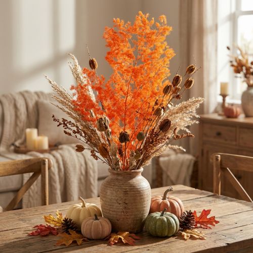 Itens Ramo de flores de aspargo secas, tingidas, 65 cm, 80 g
