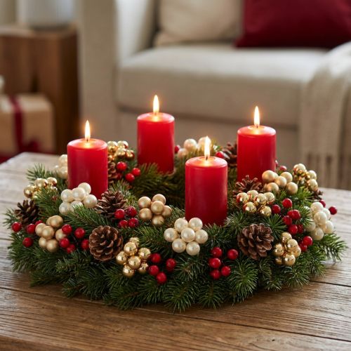 Mini bolas de Natal em arame dourado, creme Ø1,5cm 140 unidades | Floristik24.pt