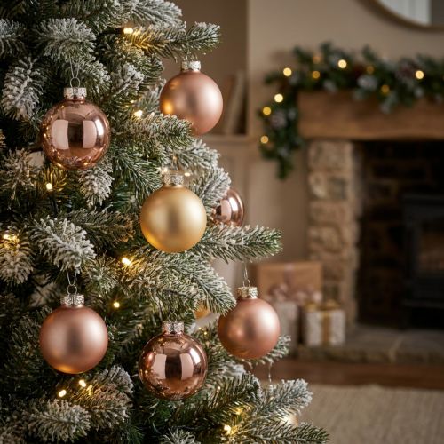 Bolas de vidro bolas de natal vidro ouro rosa Ø4cm 24 peças | Floristik24.pt
