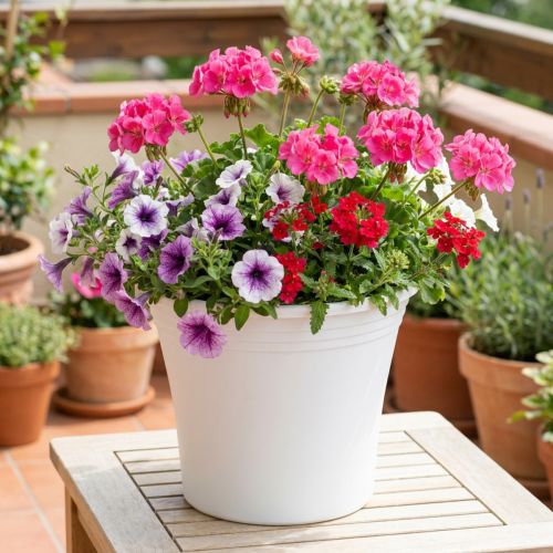 Pote de plástico “Irys” branco Ø22cm Alt.18cm 1 peça | Floristik24.pt