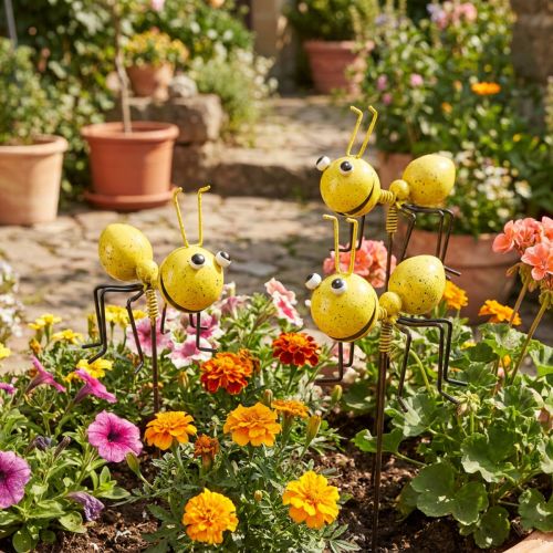 Itens Decoração de metal Formiga em palito Decoração de jardim sortida 46cm 4 peças