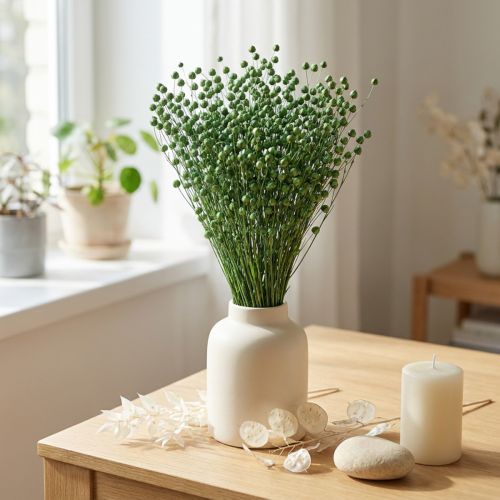 Grama de linho seca, verde, 50-55 cm, para decoração (faça você mesmo) | Floristik24.pt