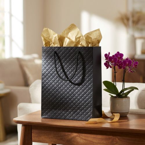Itens Saco de presente saco de presente preto 18×10×23cm 1ud