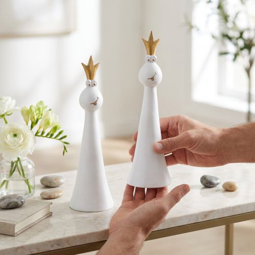 Sapo Príncipe Decoração Sapo Decoração Figura Ouro Branco H19,5cm 2 unidades | Floristik24.pt