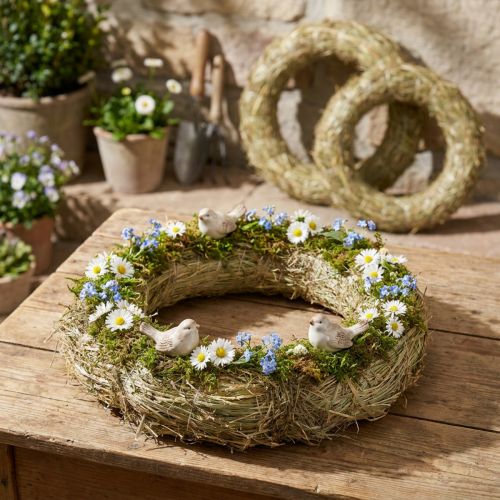 Coroas de palha, decoração de mesa, material natural, Ø 31-32 cm, conjunto de 5 | Floristik24.pt