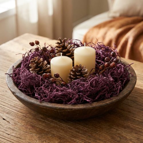 Lã de algodão Mulberry na cor beringela, material decorativo natural, flexível e versátil, 150g | Floristik24.pt