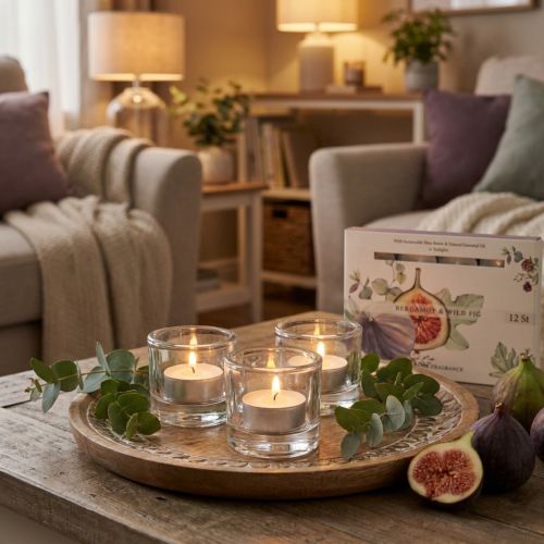 Itens Velas perfumadas bergamota figo selvagem luzes de chá Ø3,5cm 12 un