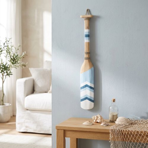 Remo decorativo para parede em madeira Remo decorativo marítimo em madeira pintado 78cm | Floristik24.pt