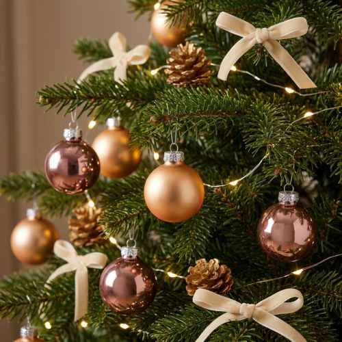 Bolas de natal vidro rosa damasco mix mini Ø3cm 22 unid. | Floristik24.pt