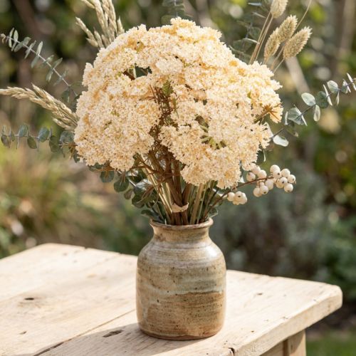 Creme artificial de mil-folhas Achillea flores artificiais 30cm 6 peças | Floristik24.pt