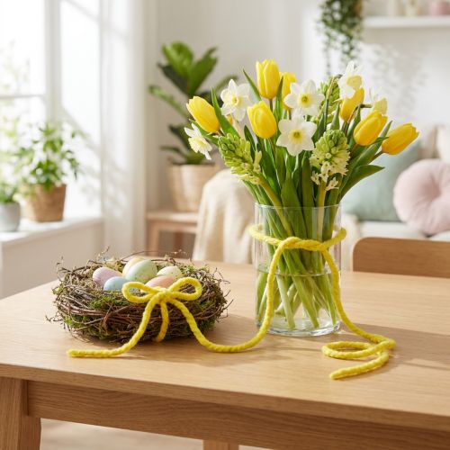Cordão de feltro polar Mirabell 25m amarelo | Floristik24.pt