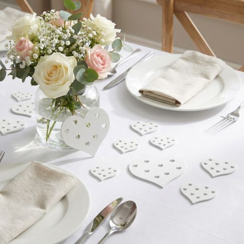 Itens Mistura de coração branca 3,3 cm - 7 cm 54 unidades