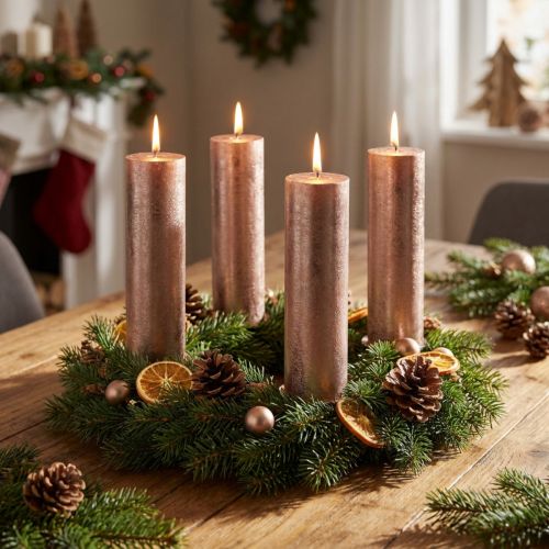 Itens Velas de cor sólida, velas em bastão, cobre, 50x300mm, 4 peças