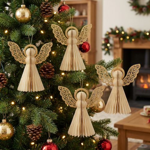 Itens Anjo de papel decoração de anjo de natal papel creme Alt.12cm 4 unidades