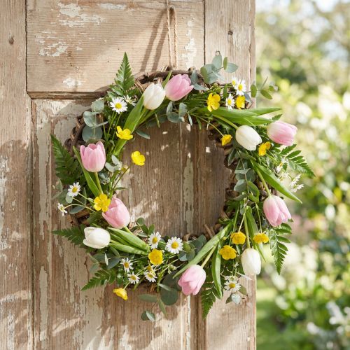 Guirlanda de videira Ø30cm Guirlanda de porta natural Guirlanda decorativa de salgueiro Alta qualidade Feita à mão | Floristik24.pt