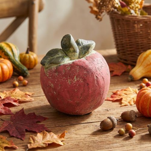 Maçã para decoração, outono, frutas decorativas em concreto, decoração de mesa Ø13cm | Floristik24.pt