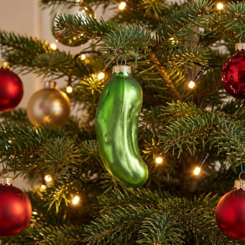 Itens Decoração de árvore de natal vidro pepino de natal 10cm