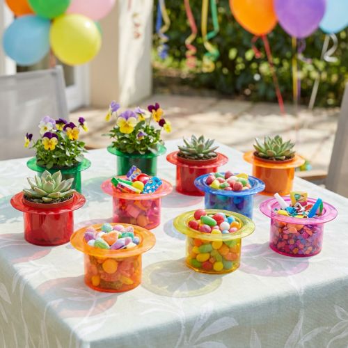 Itens Cilindro decorativo de plantador decoração de mesa colorida 12 × 10 × 6,5 cm 9 unidades