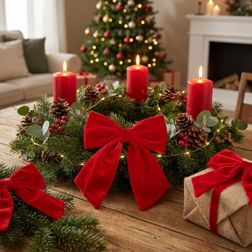 Itens Laço decorativo vermelho para decoração de Natal, 28 cm, 3 peças