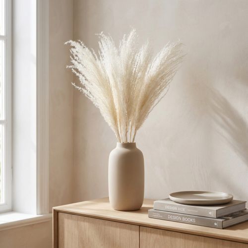 Itens Flores secas, capim prateado. Decoração natural elegante para casa e escritório. 70 cm, 10 peças.