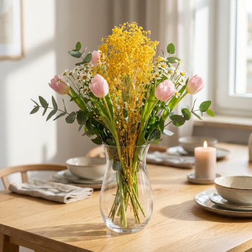 Itens Buquê de flores secas com gipsofila. Galhos floridos decorativos, ideais para enfeitar mesas em diferentes épocas do ano. 70 cm