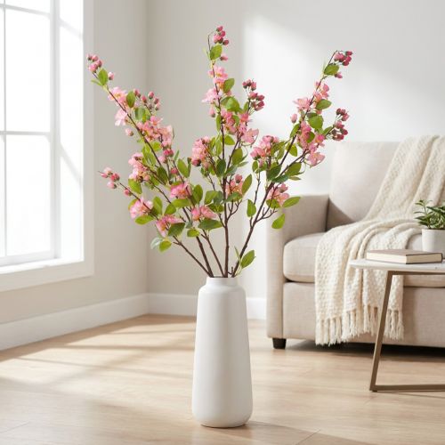 Ramo artificial de cerejeira em flor, decoração de primavera para a casa, 125 cm | Floristik24.pt