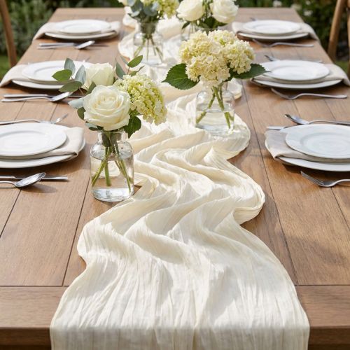 Fita de mesa creme "Crash" 100mm 15m | Floristik24.pt