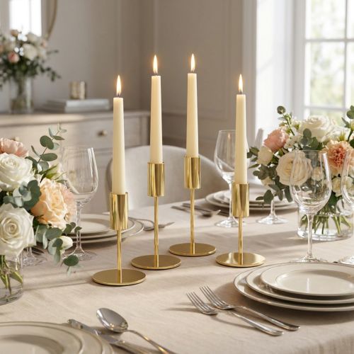 Porta-velas moderno dourado de
