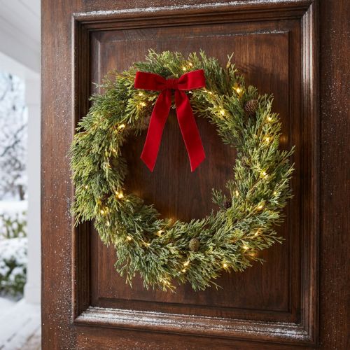 Guirlanda artificial de pinheiro com pinhas, decoração de Natal, guirlanda para porta, Ø36cm, verde | Floristik24.pt