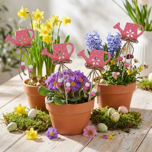 Itens Tampão de flor regador pontilhado madeira decorativa 4,5×7cm 10 peças