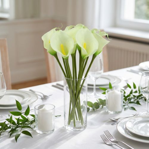 Mini calla artificial branca L 28cm 12 unid. | Floristik24.pt