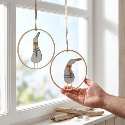 Cabide para pendurar decoração de janelas decoração marítima pato Ø15cm 4 peças | Floristik24.pt
