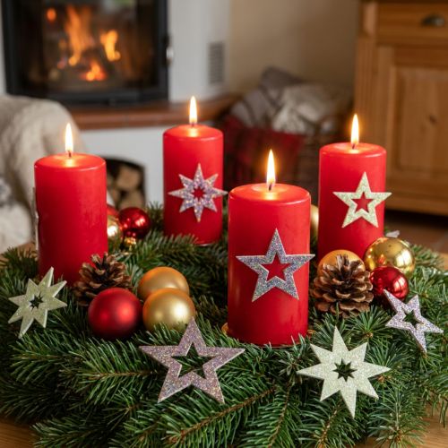 Estrelas decorativas para artesanato espuma de borracha amarela e marrom 4 cm 36 unidades | Floristik24.pt