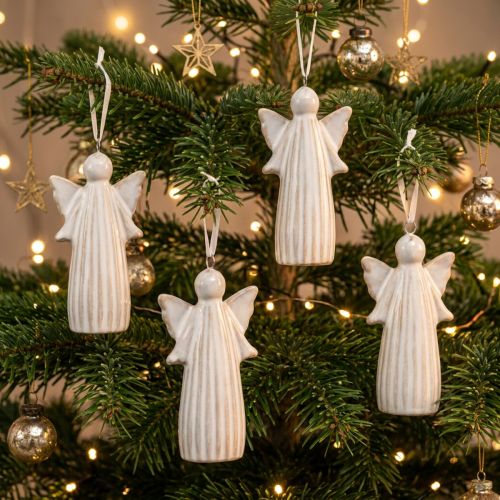 Itens Pingente de anjo decorativo para pendurar na árvore de Natal, 8 cm, conjunto de 4 peças.