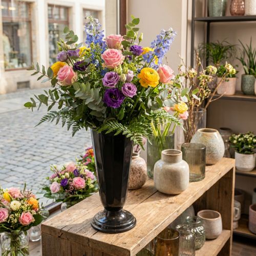 Vaso de ajuste Szwed Preto Ø19cm | Floristik24.pt