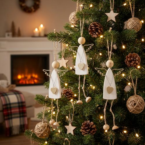Pingente de anjo decoração de Natal para pendurar Alt.22cm 3 unidades | Floristik24.pt