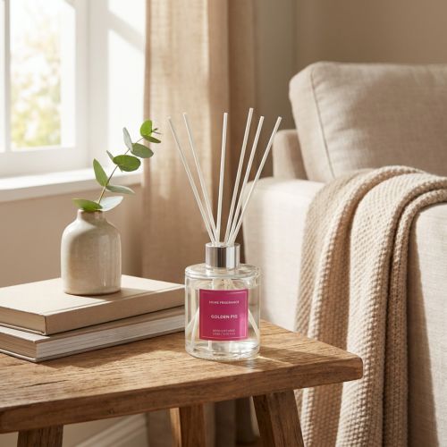Difusor de Aroma com Essência de Figo para Ambientes, Vidro Rosa, 120 ml | Floristik24.pt