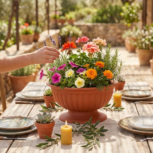 Tigela com base terracota Ø30cm | Floristik24.pt