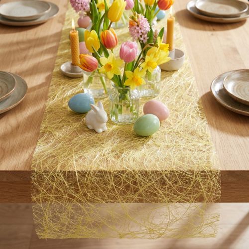 Itens Caminho de mesa Deco fleece Sizoweb amarelo 30cm 5m