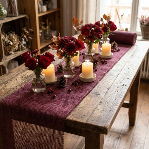 Itens Caminho de mesa juta fita de juta fita de mesa vinho tinto 30cm 5m