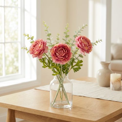 Arranjo de ranúnculos artificiais para decoração elegante e prática, 51 cm, 3 peças. | Floristik24.pt