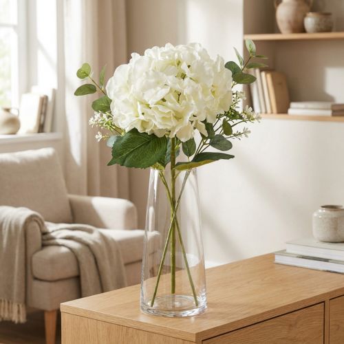Hortênsia Artificial Gigante Flor Decorativa Branca Ø23cm C84cm | Floristik24.pt