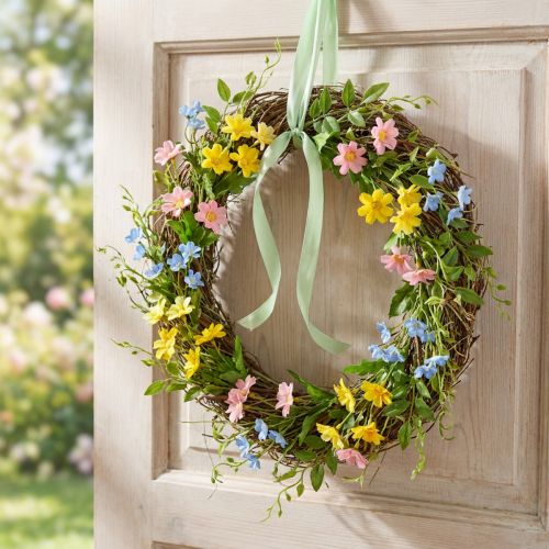 Itens Guirlanda de videira natural Ø40cm - guirlanda decorativa para porta, ideal para primavera e verão.