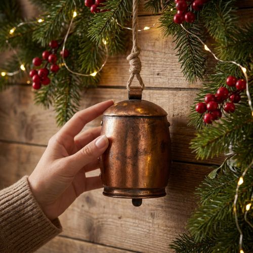 Deco cabide deco sino metal cobre vintage Ø13.5cm 49cm | Floristik24.pt