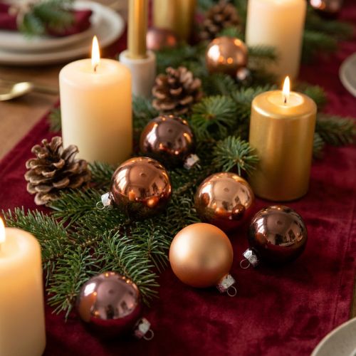 Itens Bolas de natal mistura de damasco bolas de árvore vidro Ø4cm 24 un