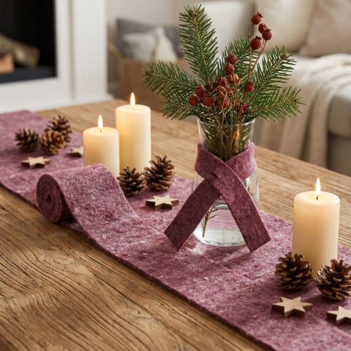 Itens Feltro artesanal Berry fita decorativa feltro W7/15cm L1/1m conjunto de 2