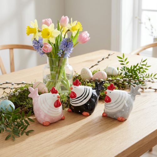Galinhas decorativas figuras de decoração de Páscoa galinha 8,5 cm 3 unidades | Floristik24.pt