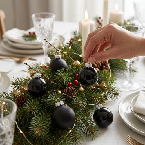 Bolas de Natal pretas vidro mini brilho fosco Ø3cm 22 un | Floristik24.pt